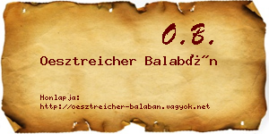 Oesztreicher Balabán névjegykártya